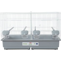 Cage d'élevage oiseaux - Zolux - Primo 69 x 39 x 44.5 cm - Blanc et gris