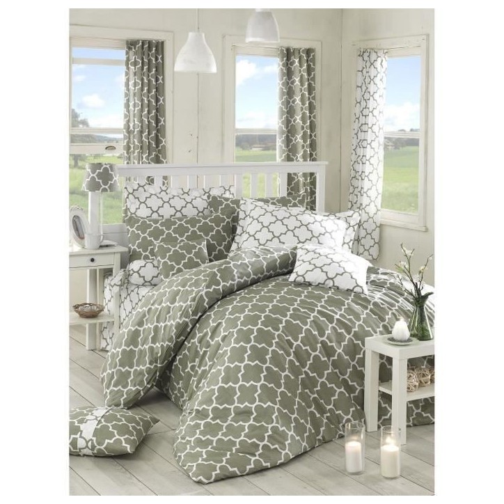 Parure de lit - 1 housse de couette 220 x 240 cm + 2 taies d'oreiller 60 x 60 cm - 100% coton renforcé - Gris Parure de lit - 1 housse de couette 220 x 240 cm + 2 taies d'oreiller 60 x 60 cm - 100% coton renforcé - Gris