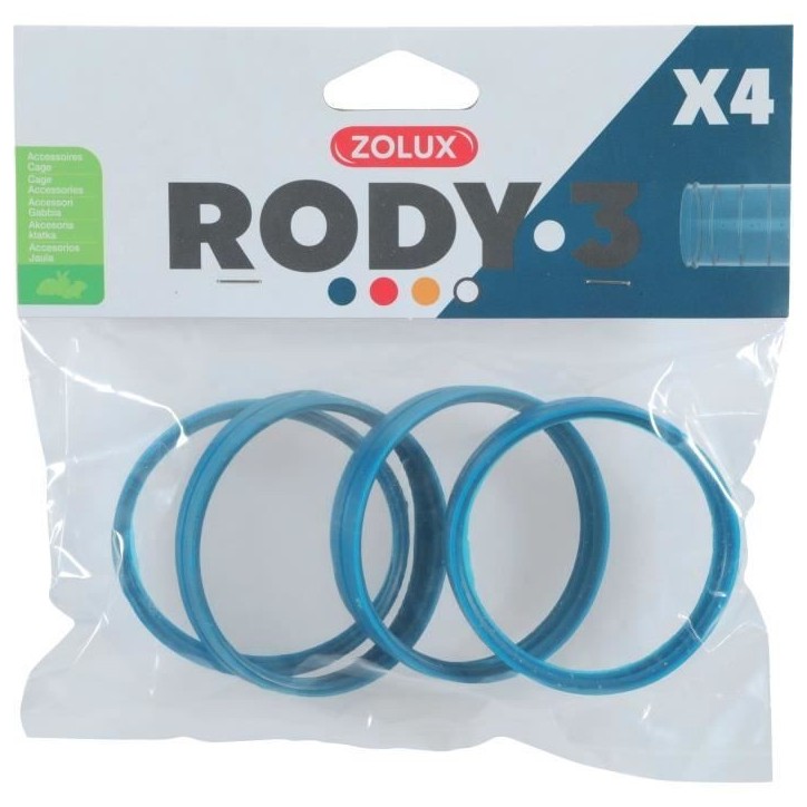 Connecteurs pour cage rongeur Rody3 - ZOLUX - Roylounge - Bleu - 4 pieces