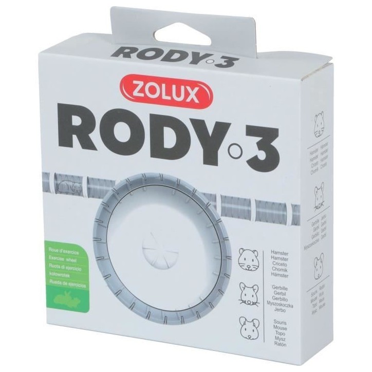 Roue d'exercice silencieuse adaptés aux cages Rody3 - ZOLUX - Rodylounge - Pour petits rongeurs - Blanc Roue d'exercice silencieuse adaptés aux cages Rody3 - ZOLUX - Rodylounge - Pour petits rongeurs - Blanc
