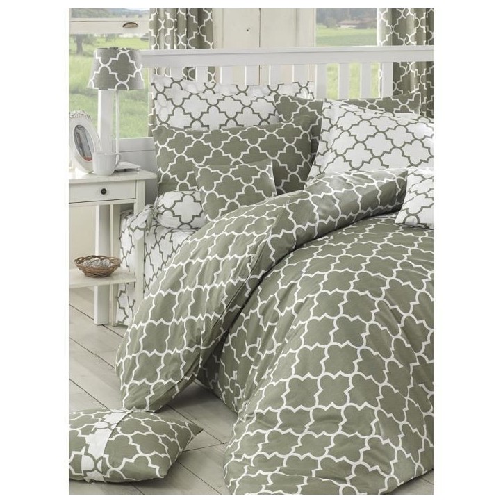 Parure de lit - 1 housse de couette 220 x 240 cm + 2 taies d'oreiller 60 x 60 cm - 100% coton renforcé - Gris Parure de lit - 1 housse de couette 220 x 240 cm + 2 taies d'oreiller 60 x 60 cm - 100% coton renforcé - Gris