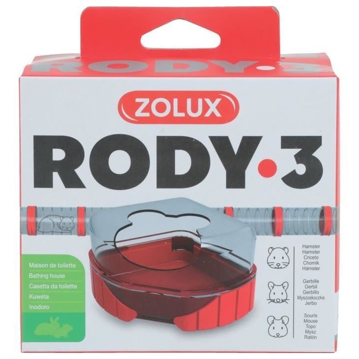 Maison de toilette pour cages Rody3 - ZOLUX - Rodylounge - Pour petits rongeur - Grenadine