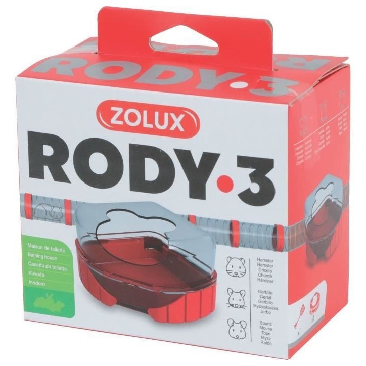 Maison de toilette pour cages Rody3 - ZOLUX - Rodylounge - Pour petits rongeur - Grenadine