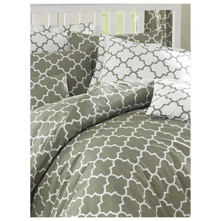 Parure de lit - 1 housse de couette 220 x 240 cm + 2 taies d'oreiller 60 x 60 cm - 100% coton renforcé - Gris Parure de lit - 1 housse de couette 220 x 240 cm + 2 taies d'oreiller 60 x 60 cm - 100% coton renforcé - Gris
