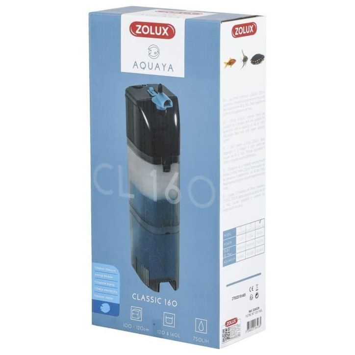Filtre intérieur - Zolux - Classic - Pour aquarium de 120 a 160 L - Débit de 750 L/h - 14W Filtre intérieur - Zolux - Classic - Pour aquarium de 120 a 160 L - Débit de 750 L/h - 14W