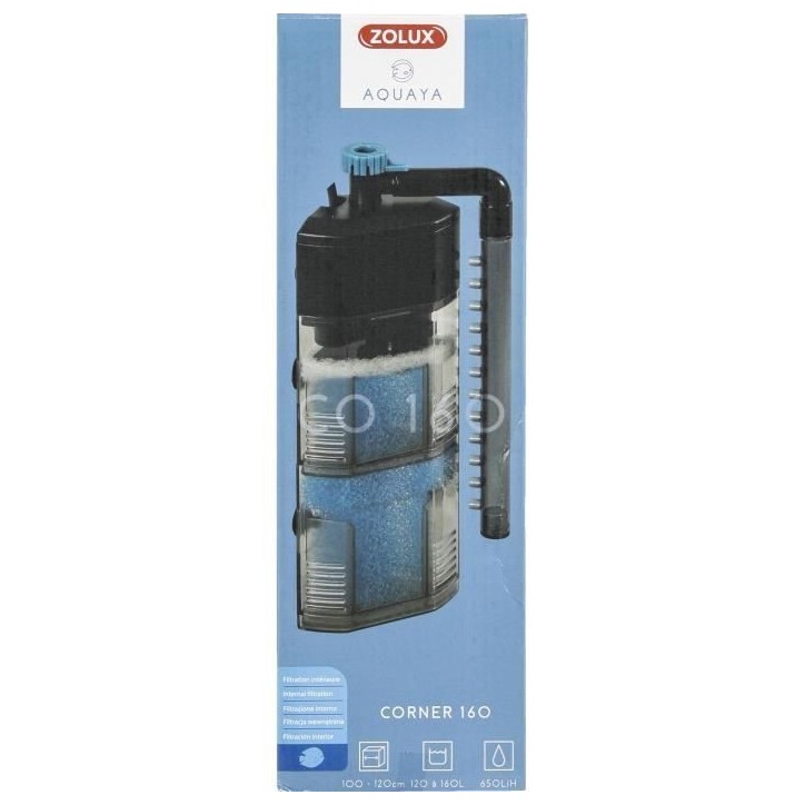 Filtre intérieur - ZOLUX - Corner 160 - 12 W - Débit réglable - Pour aquariums 120 a 160 L Filtre intérieur - ZOLUX - Corner 160 - 12 W - Débit réglable - Pour aquariums 120 a 160 L