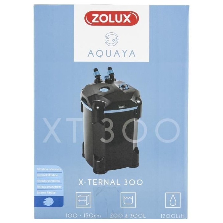Filtre extérieur - Zolux - Xternal 300 - Pour aquarium de 200 a 300 L - Débit de 1200 L/h - 13.2W