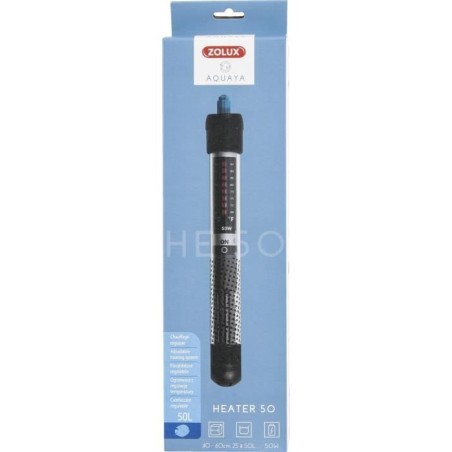 Chauffage d'aquarium - Zolux - Heater 50 - 50 W - 23 cm - Pour poisson