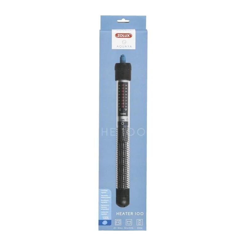 Chauffage d'aquarium - Zolux - Heater 100 - 100 W - Longueur 27 cm - N