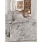 Parure de lit - 1 housse de couette 220 x 240 cm + 2 taies d'oreiller 60 x 60 cm - 100% coton renforcé - Gris