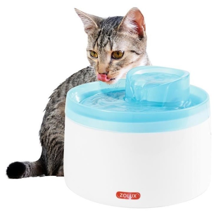 Fontaine a eau - Zolux - Pour chats et chiens - Avec cartouche filtrante - 2 litres