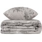 Parure de lit - 1 housse de couette 220 x 240 cm + 2 taies d'oreiller 60 x 60 cm - 100% coton renforcé - Gris