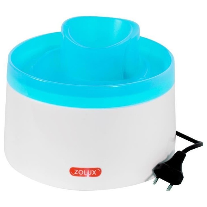 Fontaine a eau - Zolux - Pour chats et chiens - Avec cartouche filtrante - 2 litres