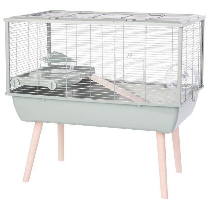 ZOLUX Cage grillagée rongeur surélevée pour pour hamster - 78 x 48 x 75 cm - Vert