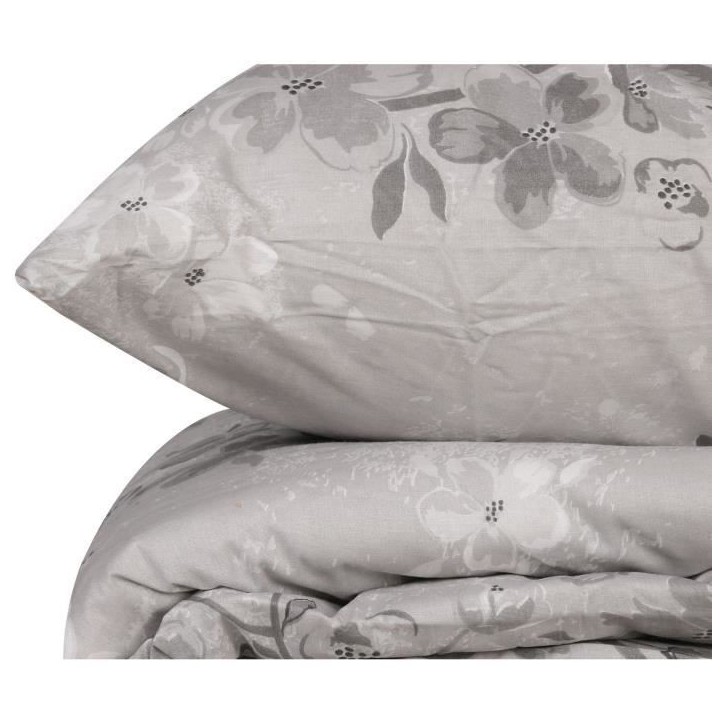 Parure de lit - 1 housse de couette 220 x 240 cm + 2 taies d'oreiller 60 x 60 cm - 100% coton renforcé - Gris Parure de lit - 1 housse de couette 220 x 240 cm + 2 taies d'oreiller 60 x 60 cm - 100% coton renforcé - Gris