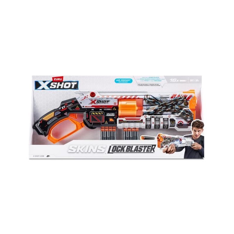 Blaster Verrouillable - ZURU - XSHOT Skins Lock Gun - Blaster avec com Blaster Verrouillable - ZURU - XSHOT Skins Lock Gun - Blaster avec com