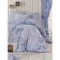 Parure de lit - 1 housse de couette 220 x 240 cm + 2 taies d'oreiller 60 x 60 cm - 100% coton renforcé - Bleu