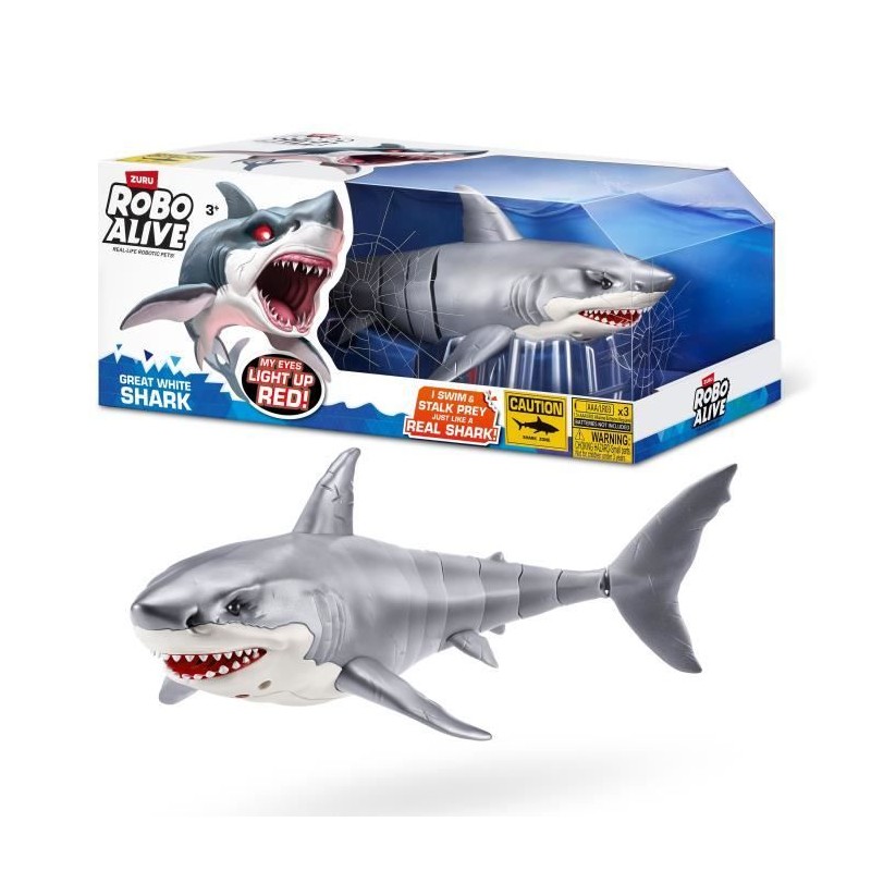 Jouet Interactif - ZURU - Shark Attack Robo Alive - Grand requin blanc Jouet Interactif - ZURU - Shark Attack Robo Alive - Grand requin blanc