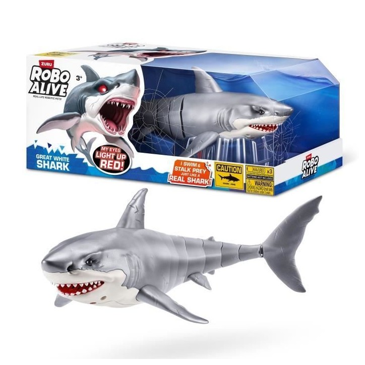 Jouet Interactif - ZURU - Shark Attack Robo Alive - Grand requin blanc avec mouvements réalistes et yeux brillants Jouet Interactif - ZURU - Shark Attack Robo Alive - Grand requin blanc avec mouvements réalistes et yeux brillants