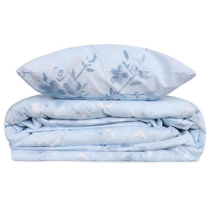 Parure de lit - 1 housse de couette 220 x 240 cm + 2 taies d'oreiller 60 x 60 cm - 100% coton renforcé - Bleu Parure de lit - 1 housse de couette 220 x 240 cm + 2 taies d'oreiller 60 x 60 cm - 100% coton renforcé - Bleu