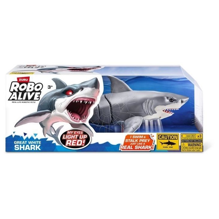 Jouet Interactif - ZURU - Shark Attack Robo Alive - Grand requin blanc avec mouvements réalistes et yeux brillants Jouet Interactif - ZURU - Shark Attack Robo Alive - Grand requin blanc avec mouvements réalistes et yeux brillants