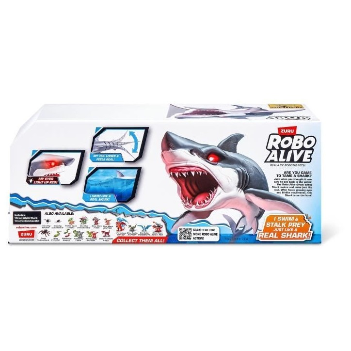Jouet Interactif - ZURU - Shark Attack Robo Alive - Grand requin blanc avec mouvements réalistes et yeux brillants Jouet Interactif - ZURU - Shark Attack Robo Alive - Grand requin blanc avec mouvements réalistes et yeux brillants