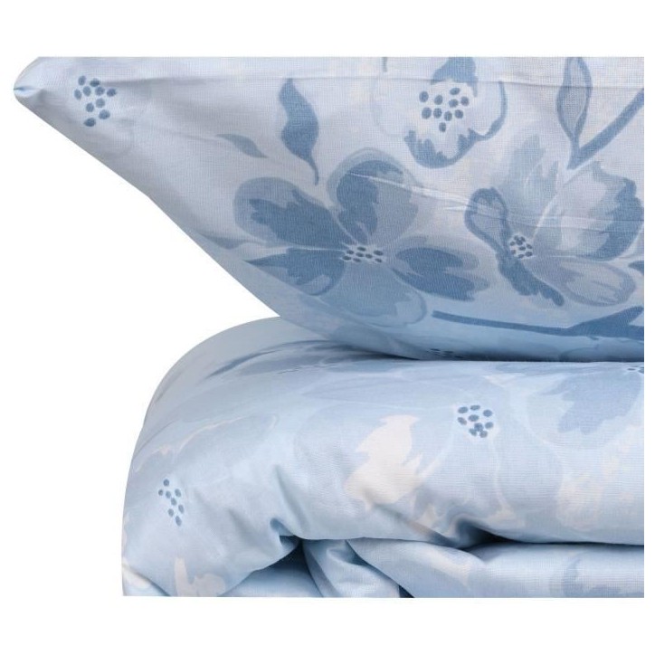 Parure de lit - 1 housse de couette 220 x 240 cm + 2 taies d'oreiller 60 x 60 cm - 100% coton renforcé - Bleu Parure de lit - 1 housse de couette 220 x 240 cm + 2 taies d'oreiller 60 x 60 cm - 100% coton renforcé - Bleu