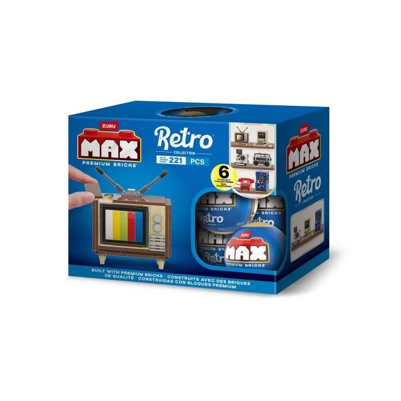 Set de construction - ZURU - Retro - 221 pieces - 6 designs - Ambiance Set de construction - ZURU - Retro - 221 pieces - 6 designs - Ambiance
