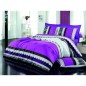 Parure de lit - 1 housse de couette 220 x 240 cm + 2 taies d'oreiller 60 x 60 cm - 100% coton renforcé - Lilas