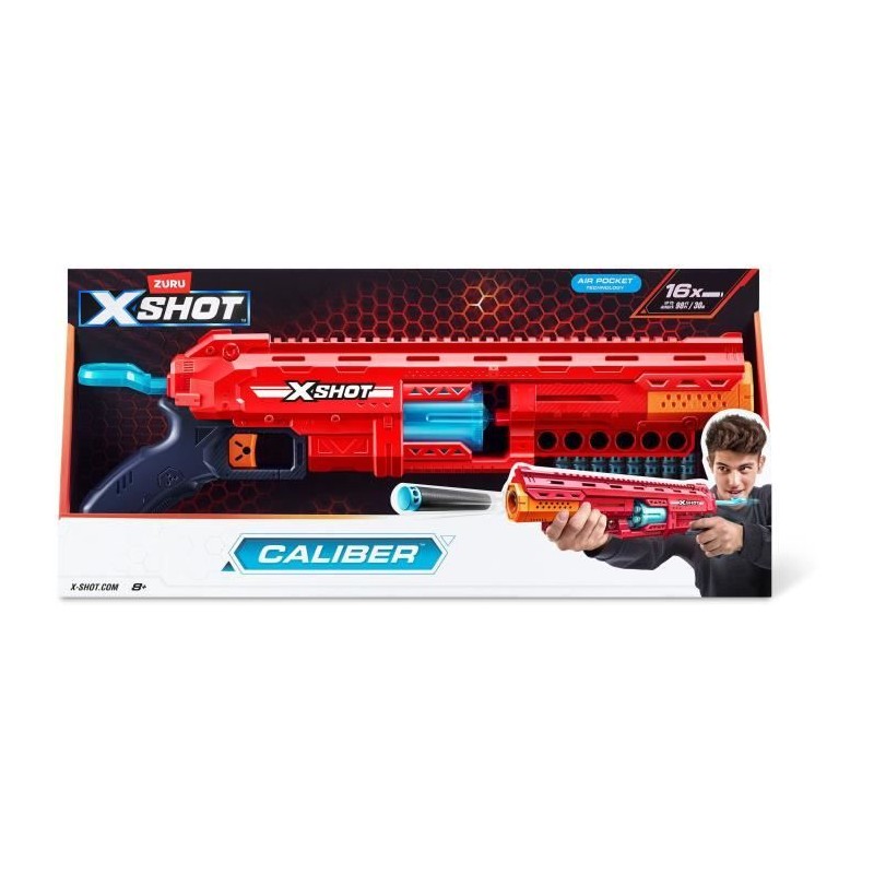 Lanceur de fléchettes - ZURU - X-SHOT Caliber - Barillet rotatif - Po Lanceur de fléchettes - ZURU - X-SHOT Caliber - Barillet rotatif - Po