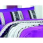 Parure de lit - 1 housse de couette 220 x 240 cm + 2 taies d'oreiller 60 x 60 cm - 100% coton renforcé - Lilas