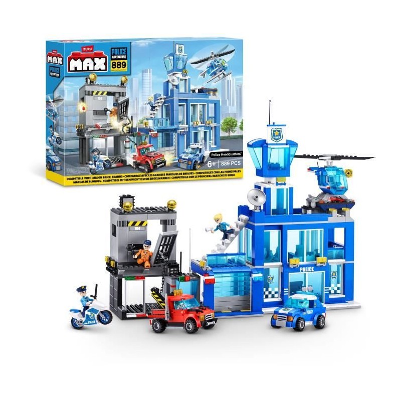 Set de Construction - ZURU - Police Station (889 pieces) - Construis l Set de Construction - ZURU - Police Station (889 pieces) - Construis l
