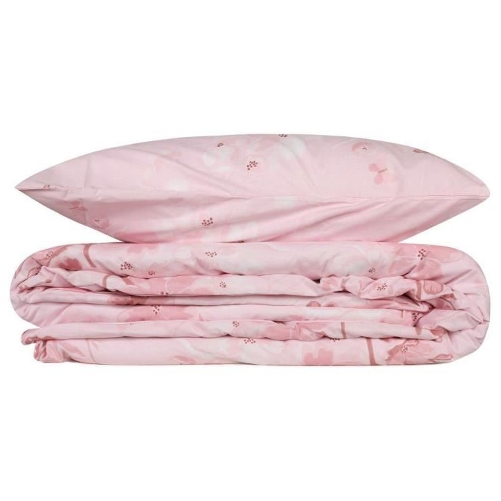 Parure de lit - 1 housse de couette 220 x 240 cm + 2 taies d'oreiller 60 x 60 cm - 100% coton renforcé - Rose Parure de lit - 1 housse de couette 220 x 240 cm + 2 taies d'oreiller 60 x 60 cm - 100% coton renforcé - Rose
