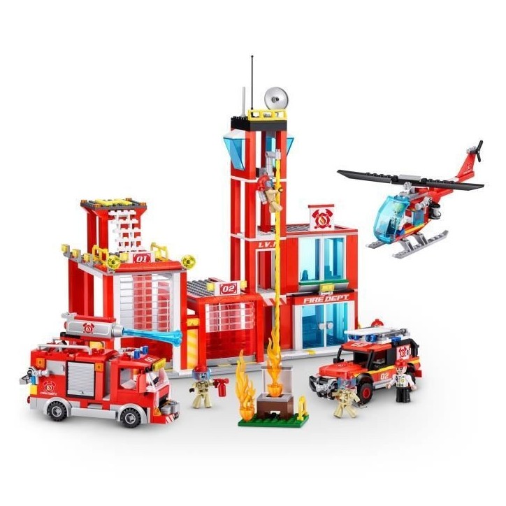 Set de Construction - ZURU - Fire Station Large (976 pieces) - Crée une caserne de pompiers avec véhicules et accessoires Set de Construction - ZURU - Fire Station Large (976 pieces) - Crée une caserne de pompiers avec véhicules et accessoires