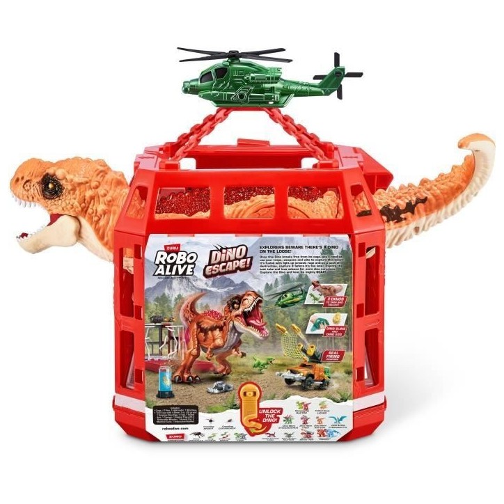 Jeu de Capture - ZURU - Dino Escape - Capture le dinosaure en liberté avec pieges et armes pour éviter la destruction