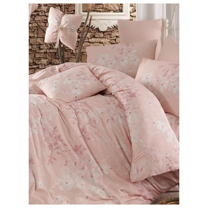 Parure de lit - 1 housse de couette 220 x 240 cm + 2 taies d'oreiller 60 x 60 cm - 100% coton renforcé - Rose Parure de lit - 1 housse de couette 220 x 240 cm + 2 taies d'oreiller 60 x 60 cm - 100% coton renforcé - Rose