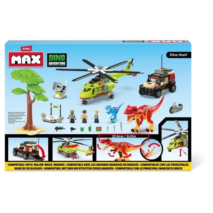 Set de Construction - ZURU - Dino Adventure Dino Hunt (592 pieces) - Aventure préhistorique avec dinosaures et véhicules Set de Construction - ZURU - Dino Adventure Dino Hunt (592 pieces) - Aventure préhistorique avec dinosaures et véhicules