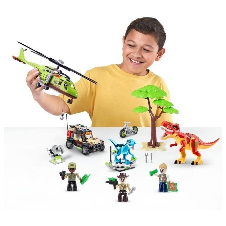 Set de Construction - ZURU - Dino Adventure Dino Hunt (592 pieces) - Aventure préhistorique avec dinosaures et véhicules Set de Construction - ZURU - Dino Adventure Dino Hunt (592 pieces) - Aventure préhistorique avec dinosaures et véhicules
