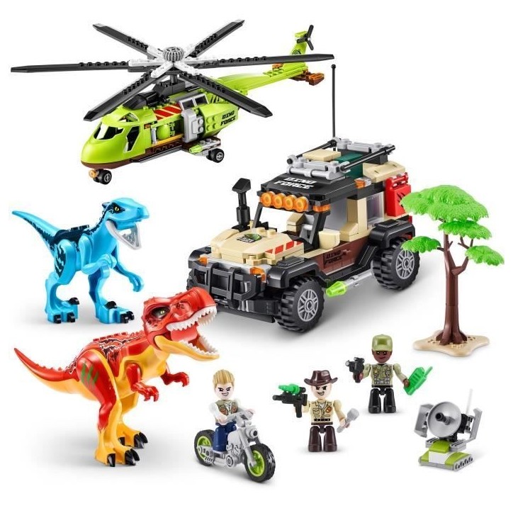 Set de Construction - ZURU - Dino Adventure Dino Hunt (592 pieces) - Aventure préhistorique avec dinosaures et véhicules Set de Construction - ZURU - Dino Adventure Dino Hunt (592 pieces) - Aventure préhistorique avec dinosaures et véhicules