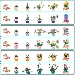 Set de construction - ZURU - Garden Pot Plants - 233 pieces max - 6 de