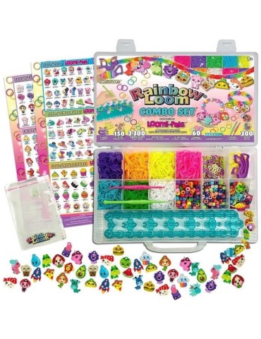 Bandai - Rainbow Loom Combo Set – Fabrication de bracelets - Métier a tisser avec 2300 élastiques – Charms et Perles - ? C
