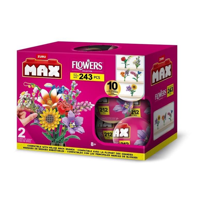 Set de construction - ZURU - Long Flowers - 243 pieces max - 10 design Set de construction - ZURU - Long Flowers - 243 pieces max - 10 design