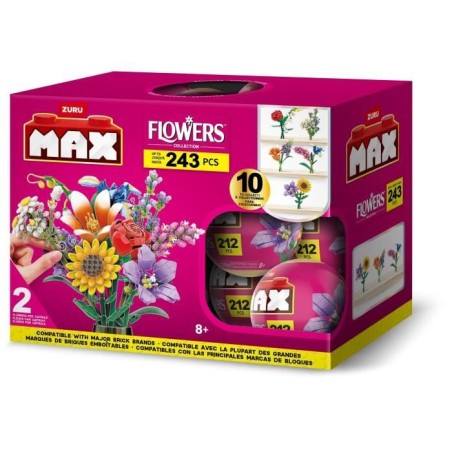 Set de construction - ZURU - Long Flowers - 243 pieces max - 10 design