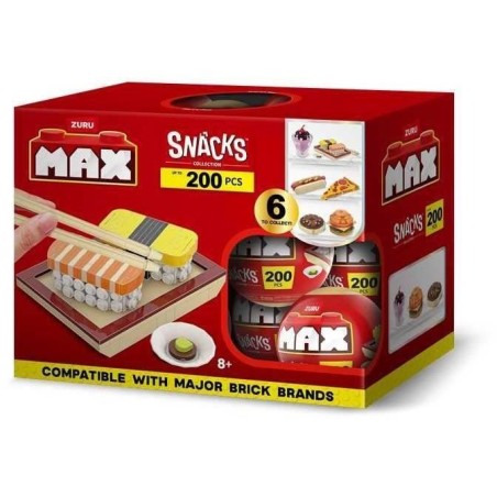 Set de construction - ZURU - Snack - 200 pieces max - 6 snacks - Burge