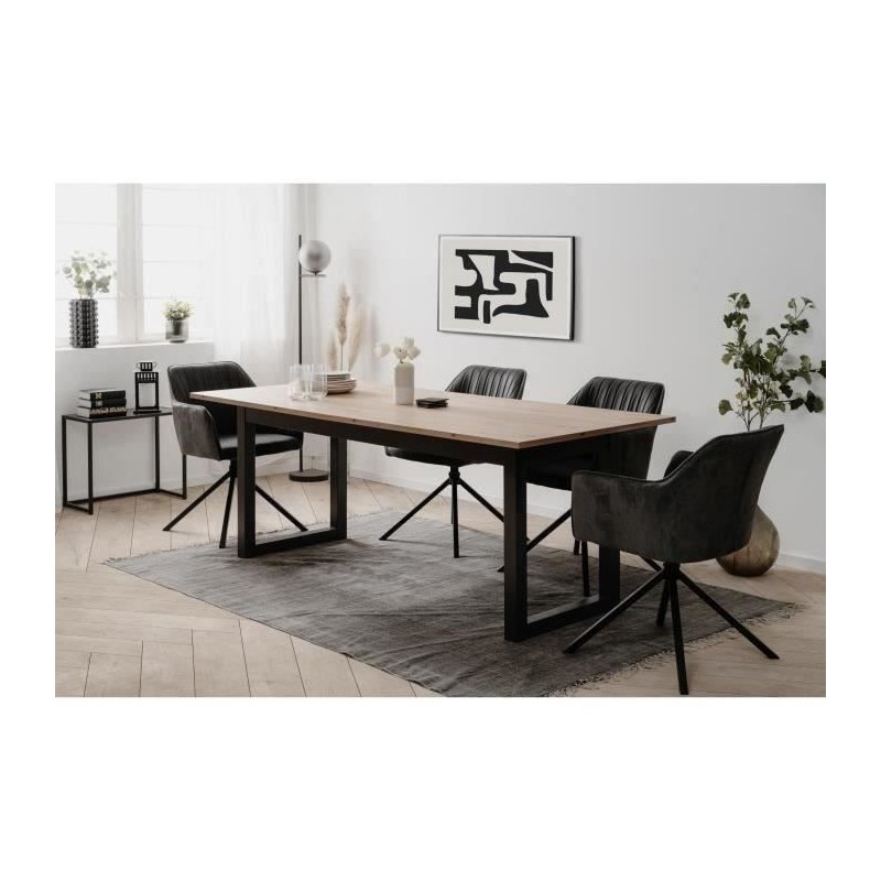 Table extensible Denver 80C - 200-240 x 75 x 90 cm - Chene artisan / a
