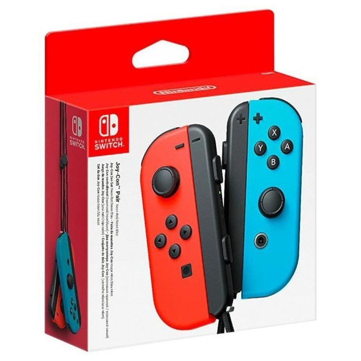 Paire de manettes Joy-Con Rouge Néon & Bleu Néon pour Nintendo Switch