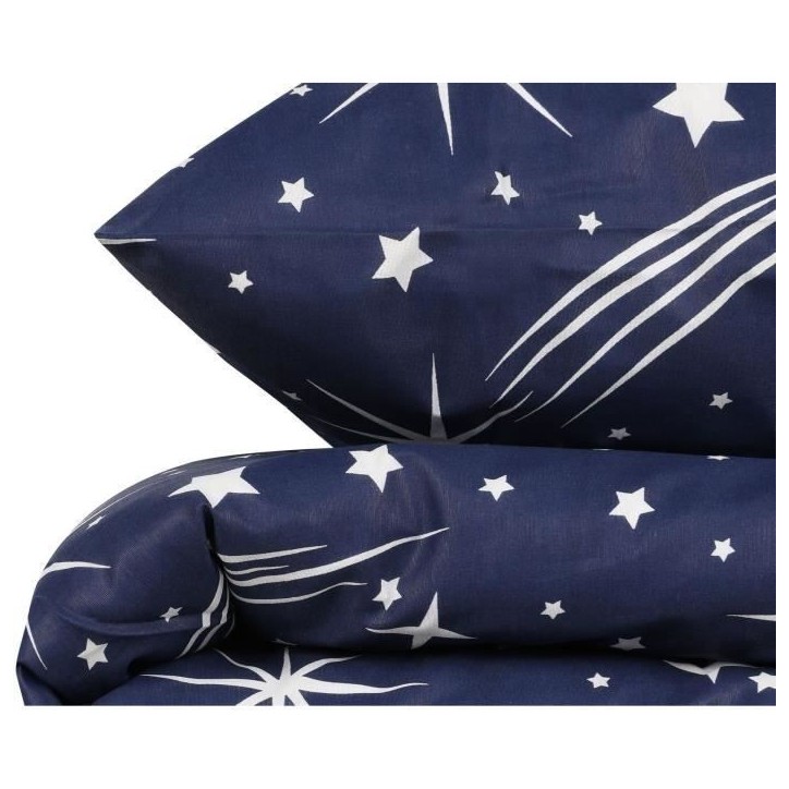 Parure de lit - 1 housse de couette 220 x 240 cm + 2 taies d'oreiller 60 x 60 cm - 65% coton, 35% polyester - Blanc Parure de lit - 1 housse de couette 220 x 240 cm + 2 taies d'oreiller 60 x 60 cm - 65% coton, 35% polyester - Blanc