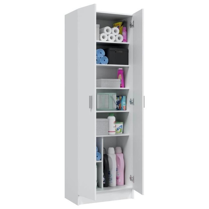 Armoire rangement chaussure - meuble d'entrée - 2 portes avec étageres- L 59 x P37 x H 180 cm - Basic Armoire rangement chaussure - meuble d'entrée - 2 portes avec étageres- L 59 x P37 x H 180 cm - Basic