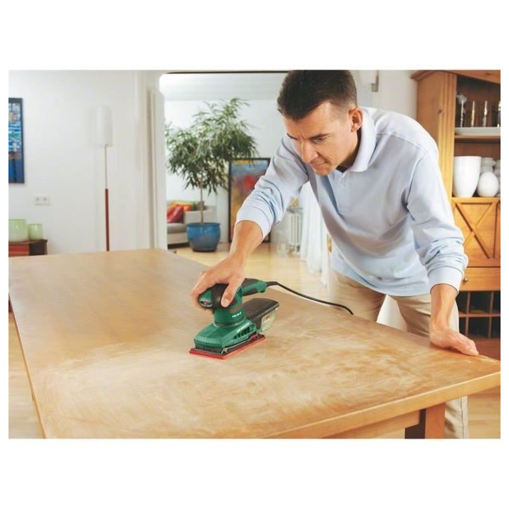 Ponceuse vibrante filaire Bosch - PSS 250 AE (250W, coffret de rangement, disques abrasifs P80, P120, P180)