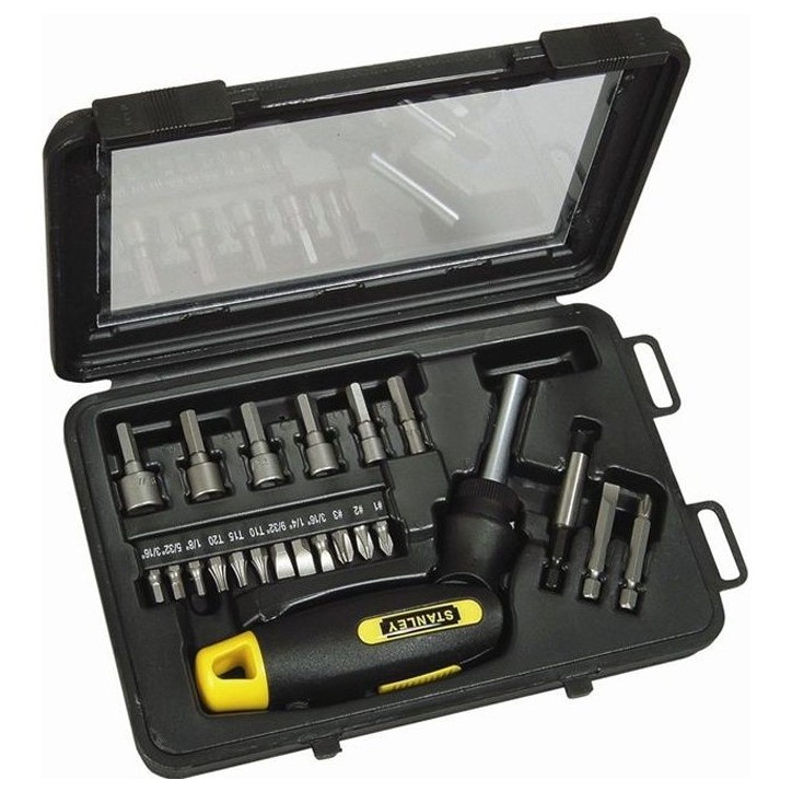 Tournevis porte-embouts a cliquet STANLEY - 0-63-022 - Coffret de 25 pieces